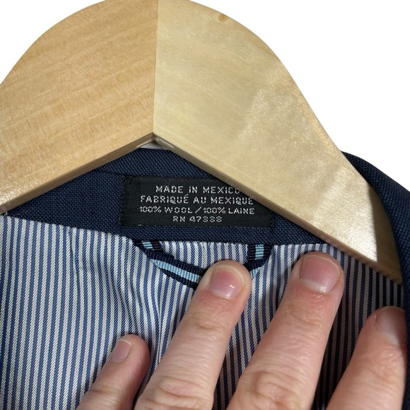 Tommy Hilfiger Men’s 100% Worsted Wool Suit Jacket in Navy Size 42 - Picture 5 of 11